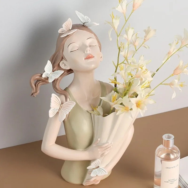 Butterfly Girl Flower Vase