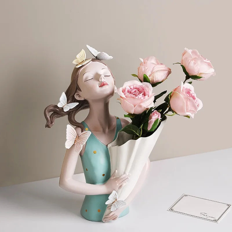 Butterfly Girl Flower Vase