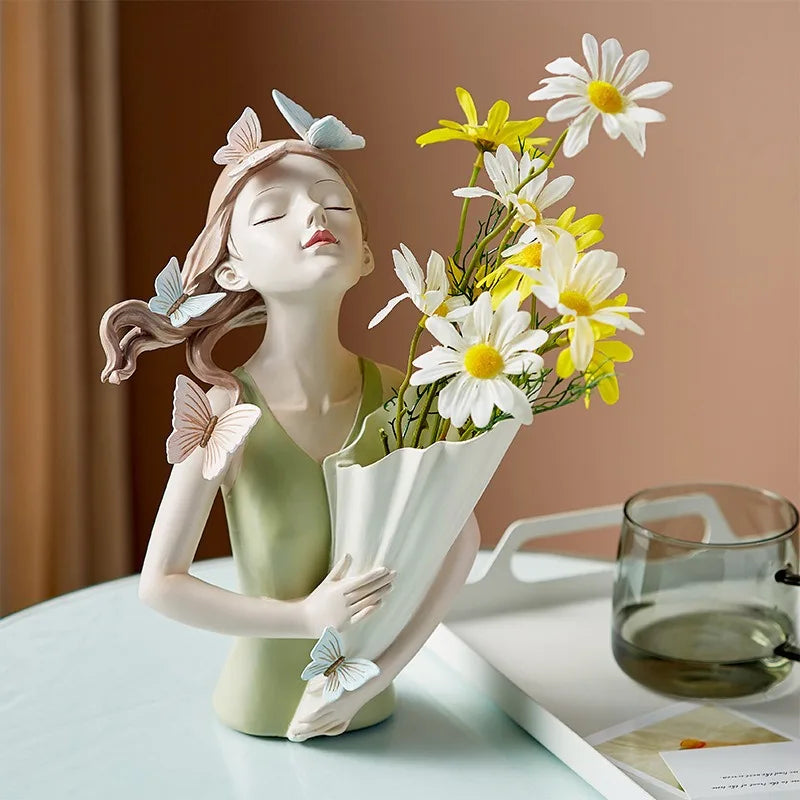Butterfly Girl Flower Vase