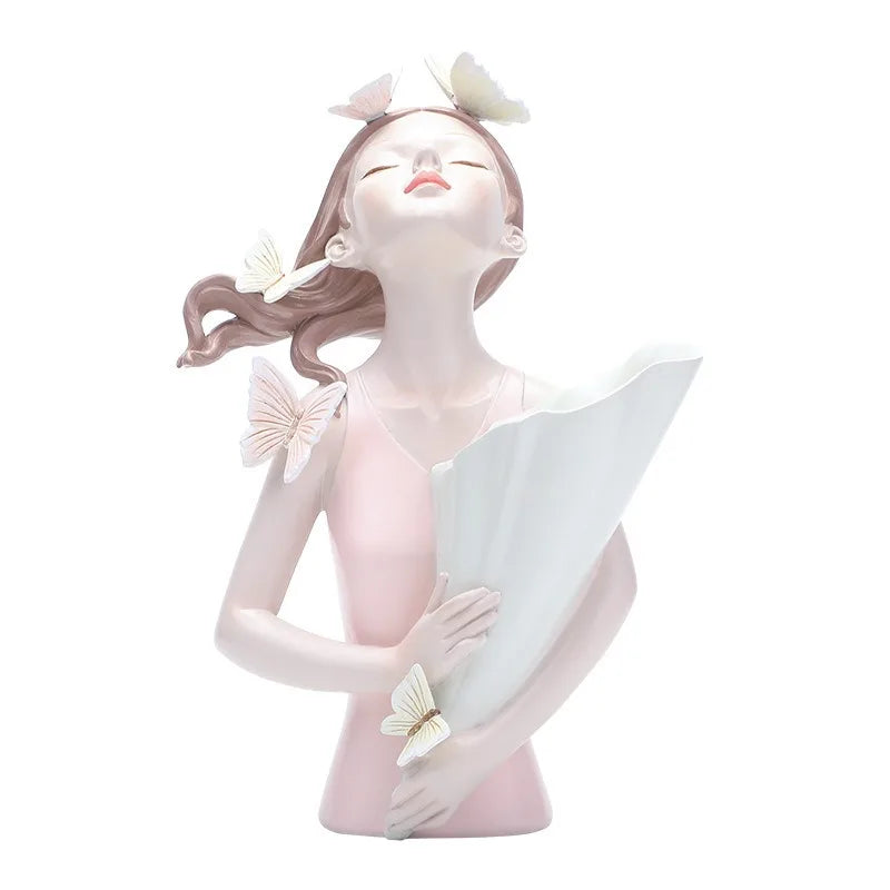 Butterfly Girl Flower Vase