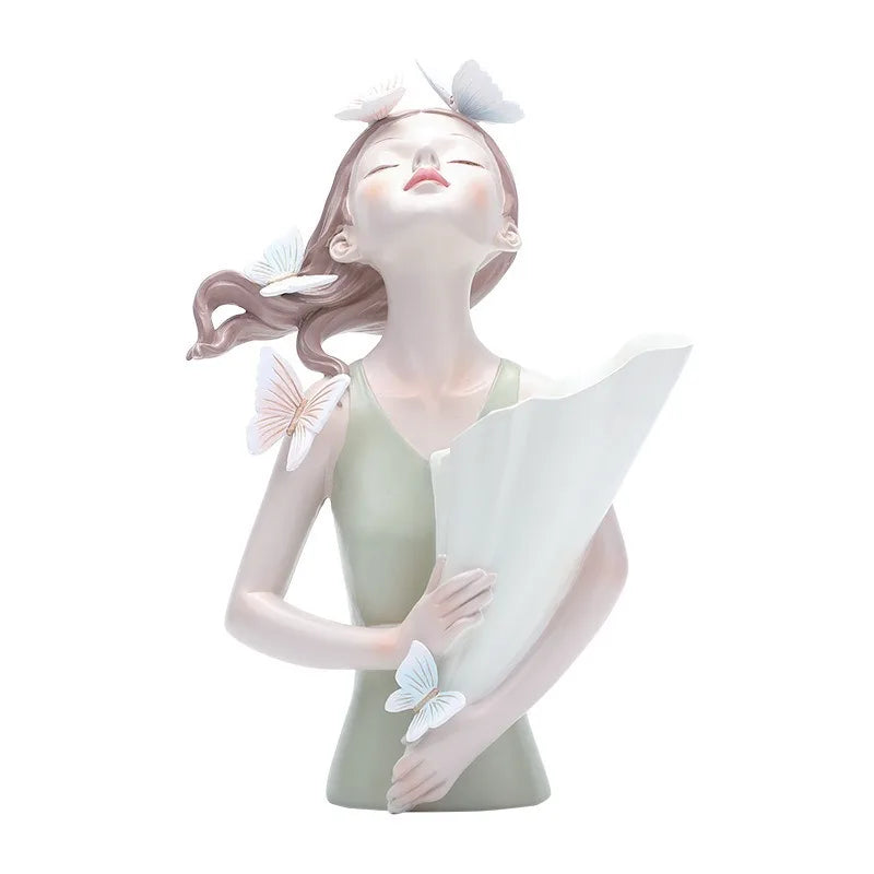 Butterfly Girl Flower Vase