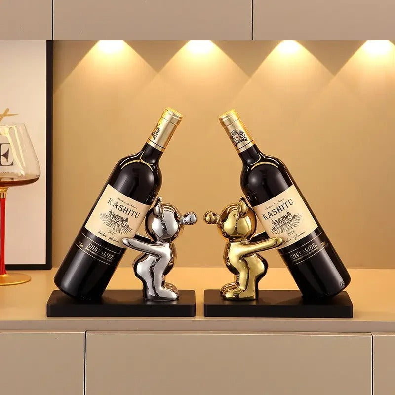 Bear Wine Rack & Cup Holder