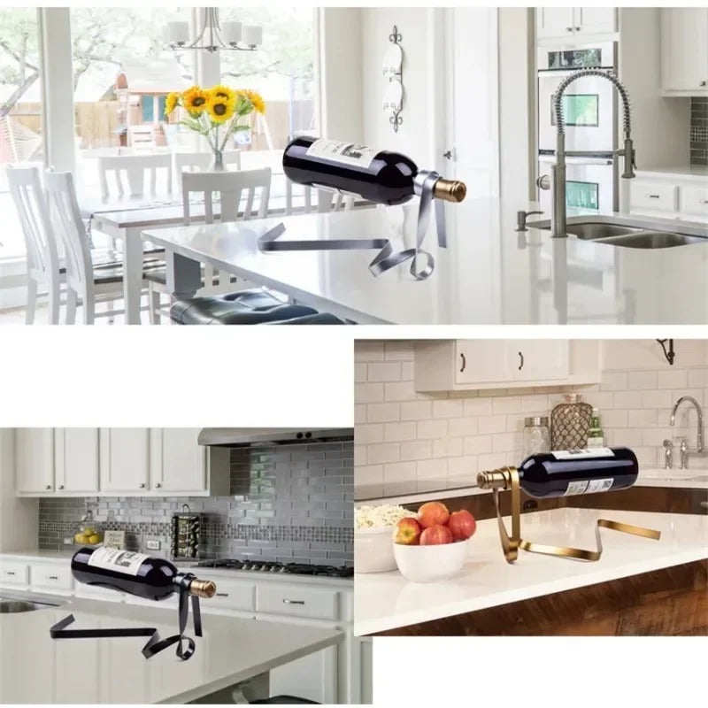 Floating Ribbon Wine Rack
