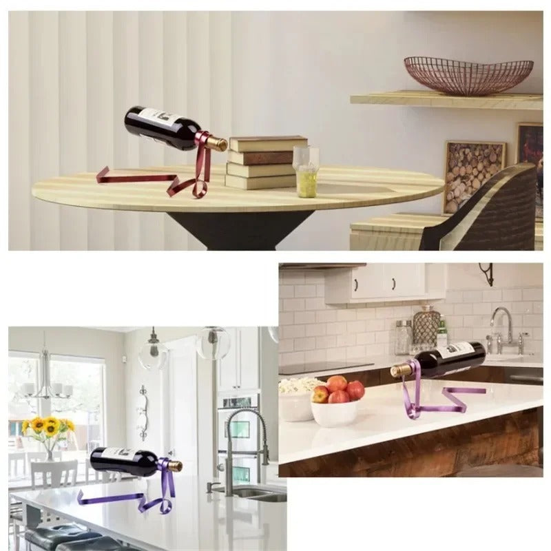 Floating Ribbon Wine Rack