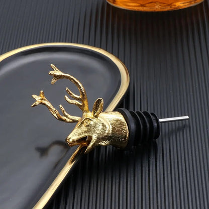 Pourer & Stopper Deer Head Wine